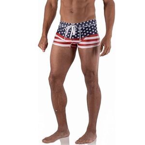 5th Industry Mens Swim Brief Square Leg Swimsuit Stars & Stripes American Flag